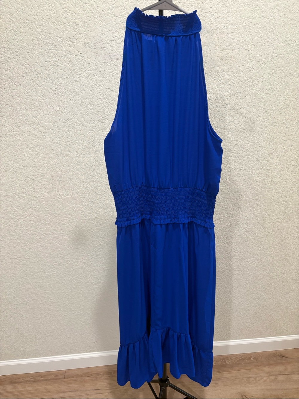 CeCe Royal Blue Halter Ruffle Hem Dress - Picture 9 of 9